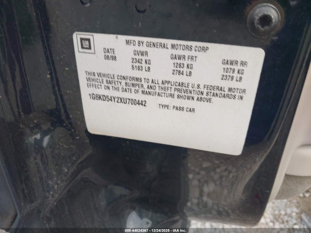 1999 CADILLAC DEVILLE 1G6KD54Y2XU700442 Photo 8