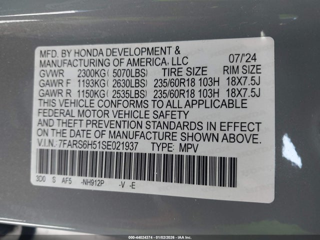 7FARS6H51SE021937 Honda Cr-v Hybrid Sport