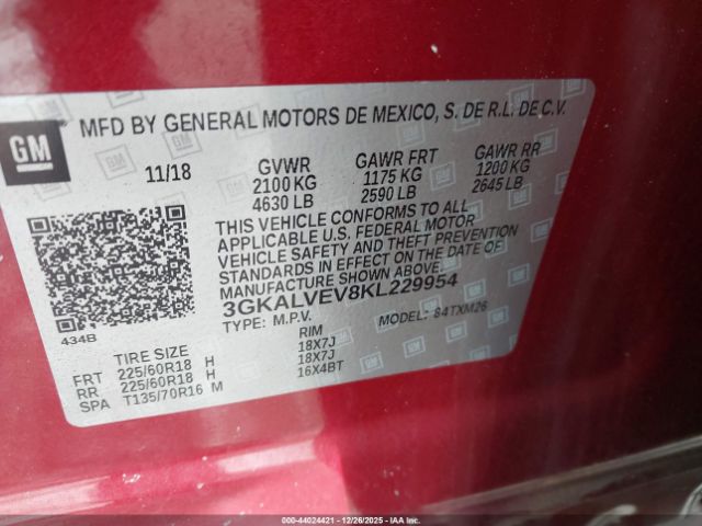 2019 GMC TERRAIN 3GKALVEV8KL229954 Photo 8
