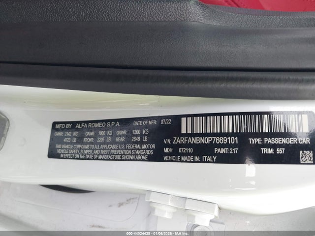 2023 ALFA ROMEO GIULIA ZARFANBN0P7669101 Photo 8