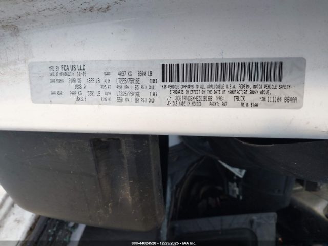 2017 RAM PROMASTER 2500 3C6TRVDGXHE519168 Photo 8