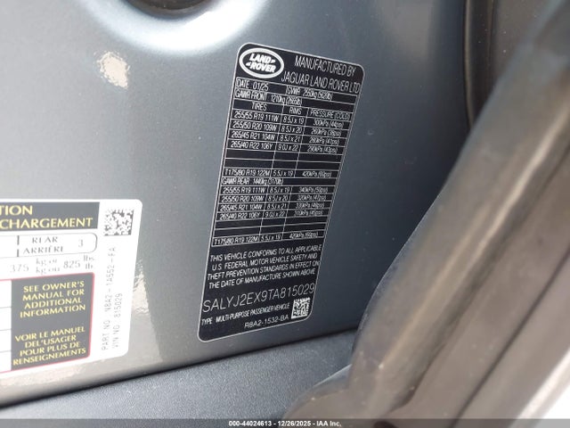 SALYJ2EX9TA815029 Land Rover Range Rover Velar P250 S