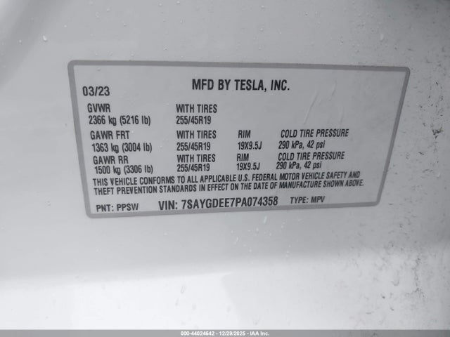 2023 TESLA MODEL Y 7SAYGDEE7PA074358 Photo 8