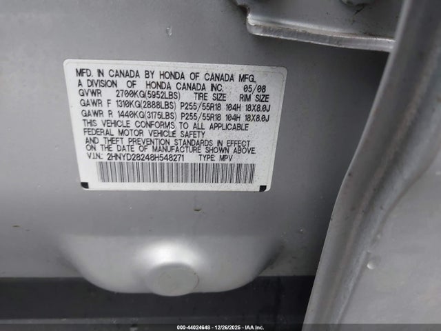2008 ACURA MDX 2HNYD28248H548271 Photo 8