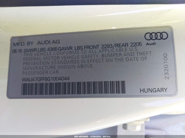 2016 AUDI A3 WAUA7GFF8G1004044 Photo 8