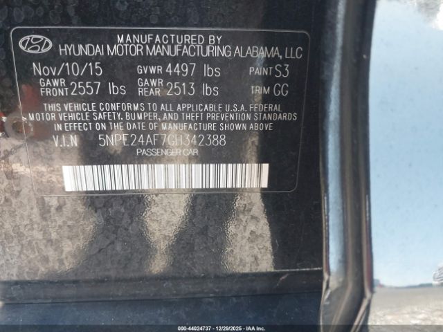 2016 HYUNDAI SONATA 5NPE24AF7GH342388 Photo 8