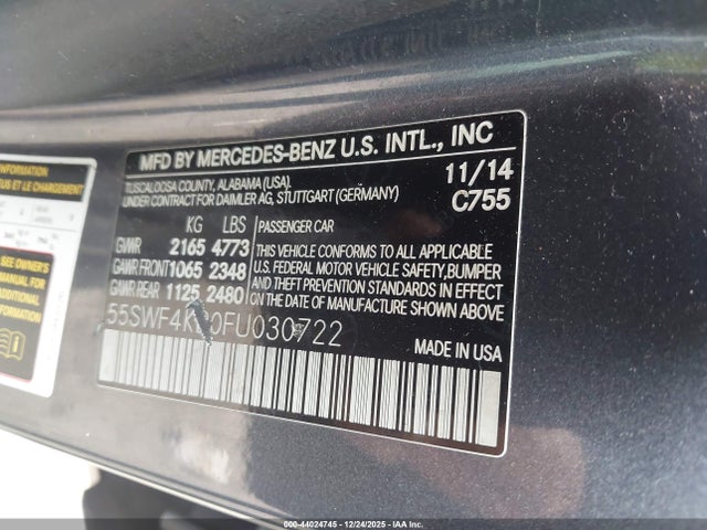 55SWF4KB0FU030722 Mercedes-Benz C 300 Luxury 4matic