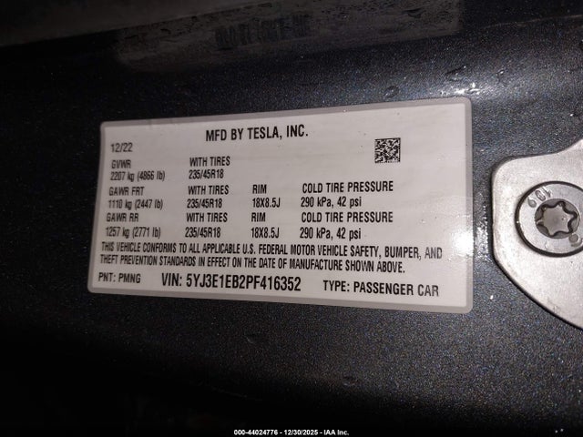 2023 TESLA MODEL 3 5YJ3E1EB2PF416352 Photo 8