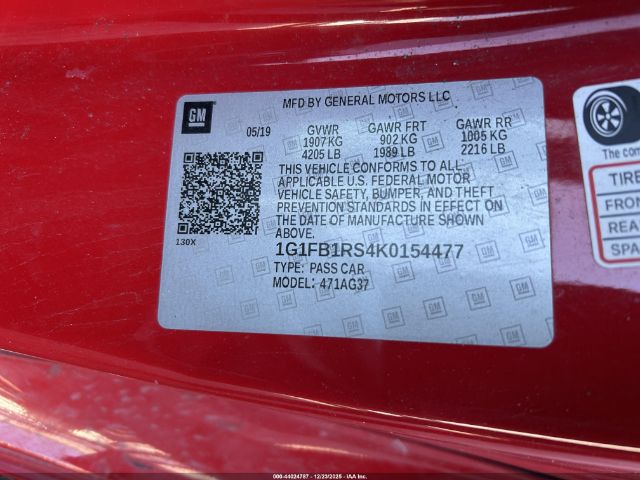 2019 CHEVROLET CAMARO 1G1FB1RS4K0154477 Photo 8