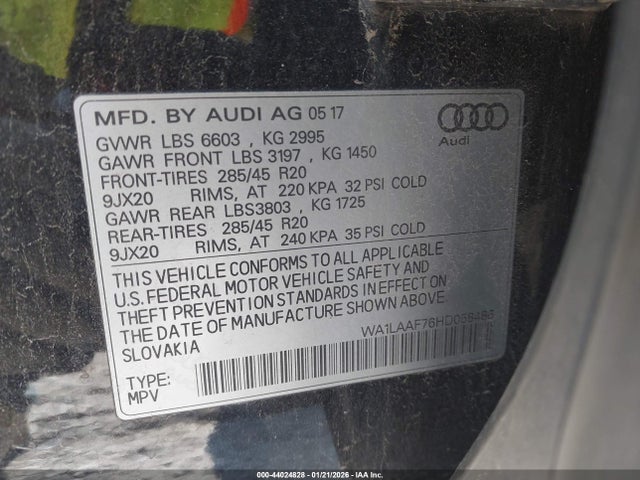 2017 AUDI Q7 WA1LAAF76HD058486 Photo 8
