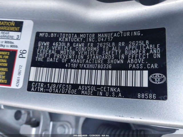 Toyota CAMRY LE 2017 4T1BF1FKXHU780336 Image 9