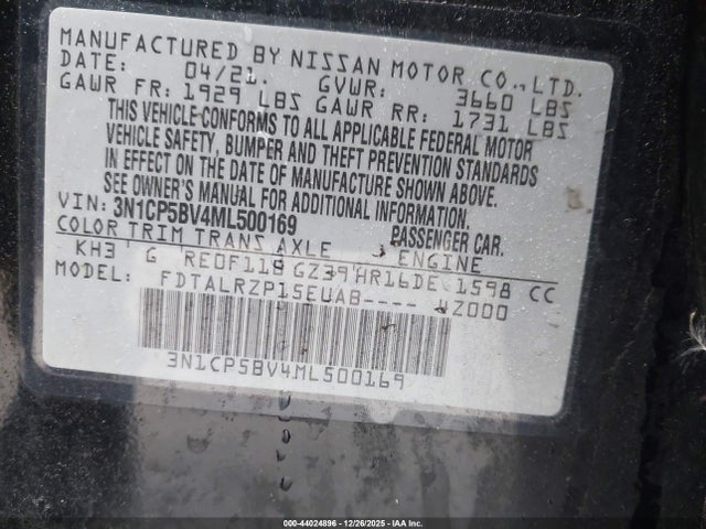 Nissan Kicks S Xtronic Cvt 2021 3N1CP5BV4ML500169 Image 9
