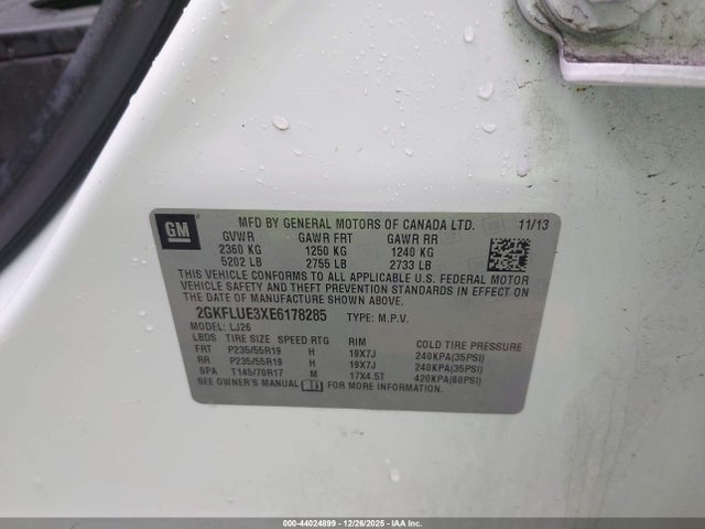 Продажа на аукционе авто 2014 Gmc Terrain Denali, vin: 2GKFLUE3XE6178285, номер лота: 44024899