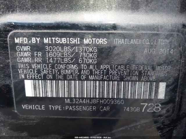 2015 MITSUBISHI MIRAGE ML32A4HJ8FH009360 Photo 8