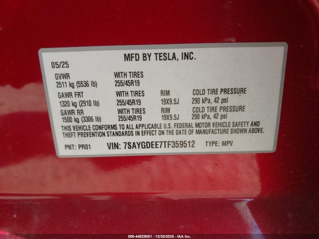 2026 TESLA MODEL Y 7SAYGDEE7TF359512 Photo 8