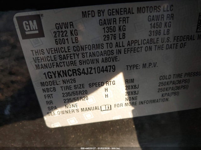 Продаж на аукціоні авто 2018 Cadillac Xt5 Luxury, vin: 1GYKNCRS4JZ104479, номер лоту: 44025127