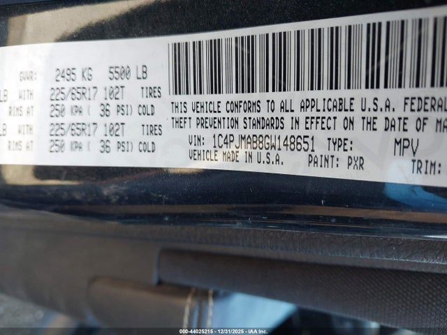 Jeep Cherokee Sport 2016 1C4PJMAB8GW148651 Image 9