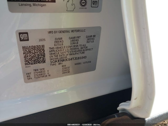 1GKENKKS4TJ181043 GMC Acadia Elevation Fwd