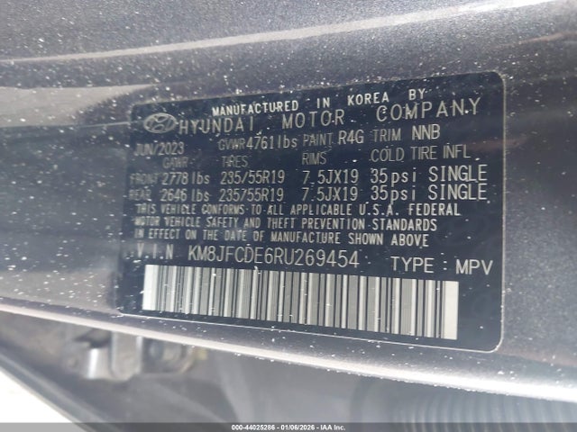 Продажа на аукционе авто 2024 Hyundai Tucson Xrt, vin: KM8JFCDE6RU269454, номер лота: 44025286