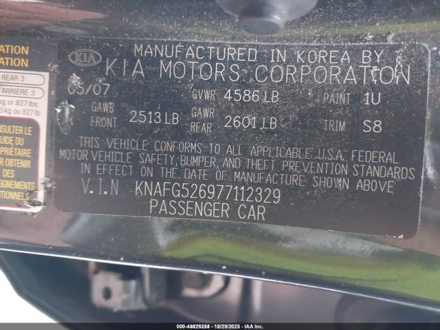 Aukcja sprzedaży 2007 Kia Rondo Lx V6, vin: KNAFG526977112329, numer aukcji: 44025324