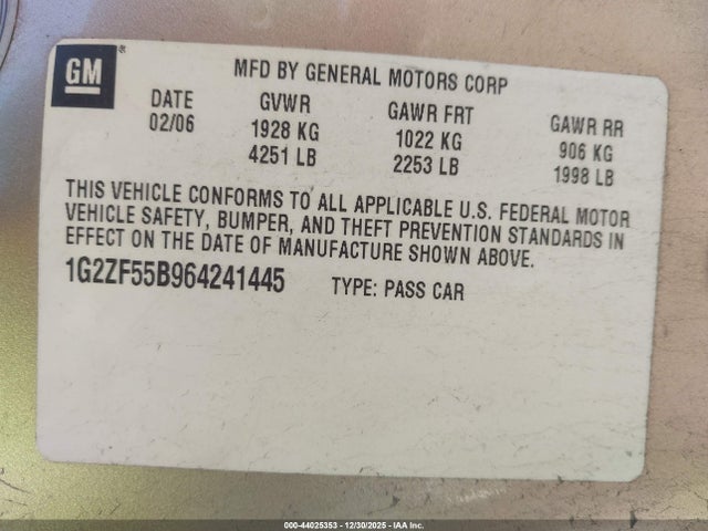 2006 PONTIAC G6 1G2ZF55B964241445 Photo 8