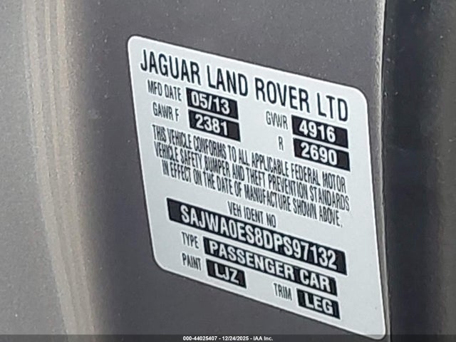 2013 JAGUAR XF SAJWA0ES8DPS97132 Photo 8