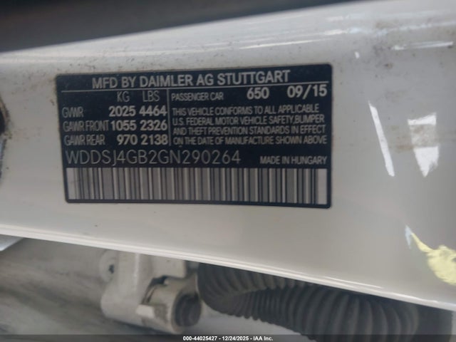 2016 Mercedes-benz Cla 250 4matic მანქანა იყიდება აუქციონზე, vin: WDDSJ4GB2GN290264, აუქციონის ნომერი: 44025427