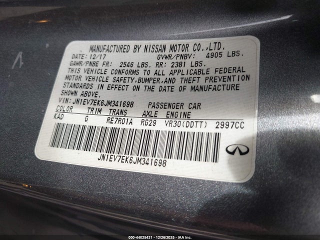 JN1EV7EK6JM341698 Infiniti Q60