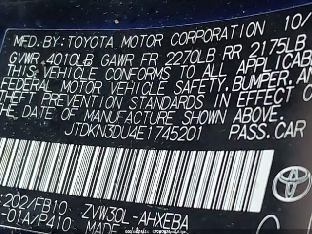 2014 TOYOTA PRIUS JTDKN3DU4E1745201 Photo 8