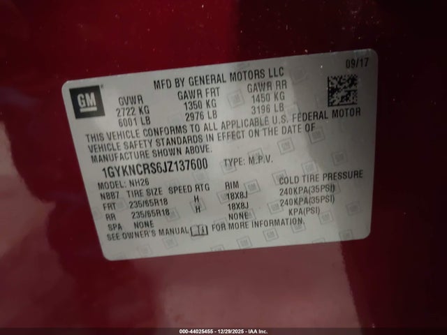 2018 CADILLAC XT5 1GYKNCRS6JZ137600 Photo 8