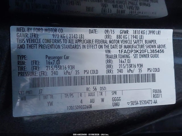 2015 FORD FOCUS 1FADP3K20FL385456 Photo 8