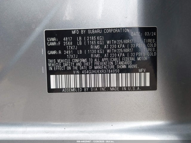 2024 SUBARU CROSSTREK 4S4GUHU6XR3784050 Photo 8