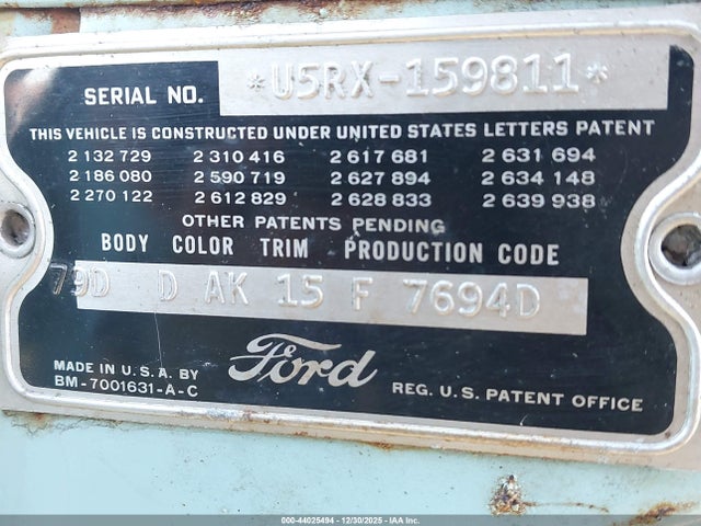 44025494 :رقم المزاد ، U5RX159811 vin ، 1955 Ford Country Sedan مزاد بيع