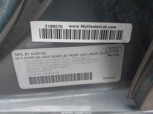 2013 AUDI A4 WAUFFAFL1DN007576 Photo 8