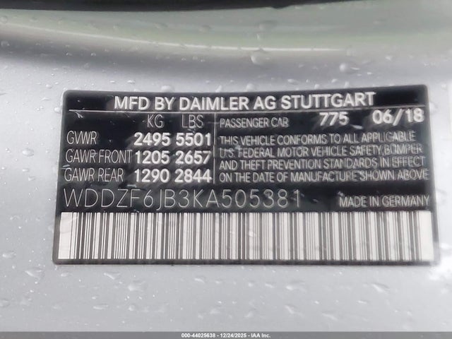 2019 MERCEDES-BENZ E 450 WDDZF6JB3KA505381 Photo 8