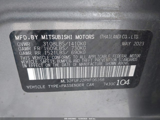 2023 MITSUBISHI MIRAGE G4 ML32FUFJ2PHF06168 Photo 8