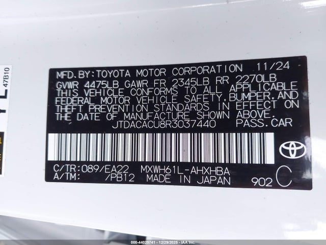 JTDACACU8R3037440 Toyota Prius Prime Xse Premium