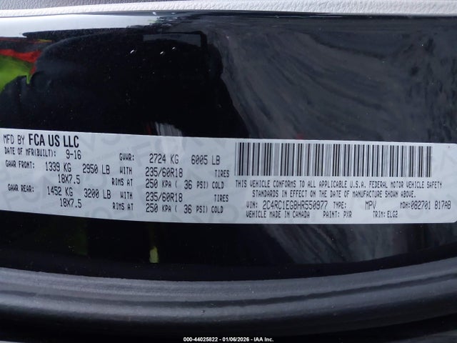 Chrysler Pacifica Touring-l Plus 2017 2C4RC1EG8HR550977 Image 9