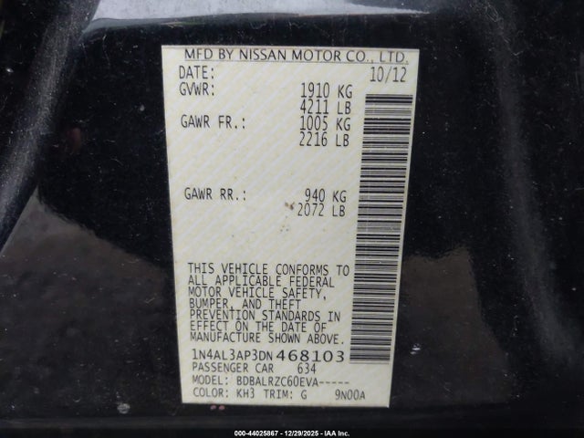 2013 NISSAN ALTIMA 1N4AL3AP3DN468103 Photo 8