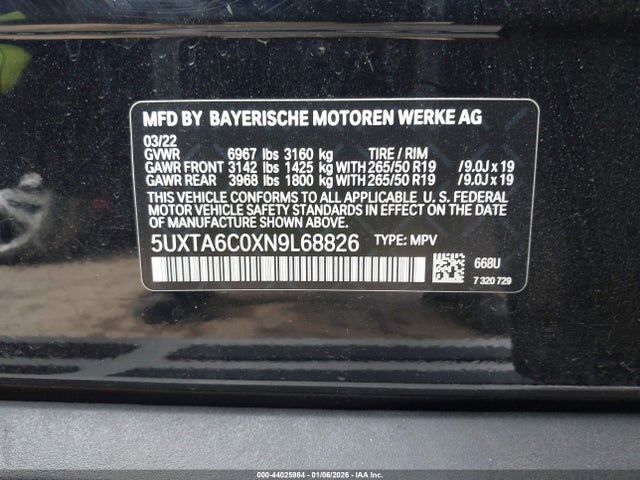 2022 BMW X5 PHEV 5UXTA6C0XN9L68826 Photo 8