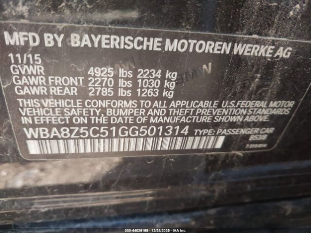 2016 BMW 328I GRAN TURISMO WBA8Z5C51GG501314 Photo 8