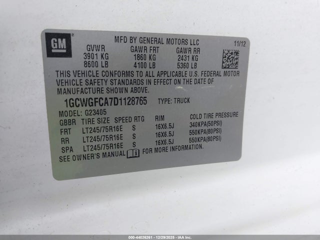 2013 CHEVROLET EXPRESS 2500 1GCWGFCA7D1128765 Photo 8