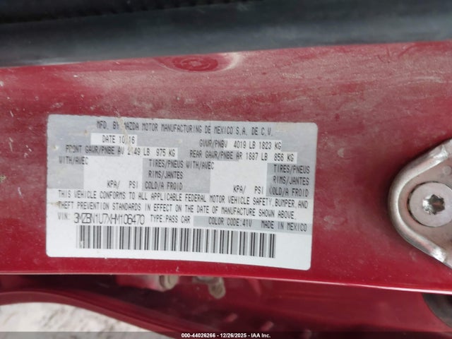 3MZBN1U7XHM106470 Mazda Mazda3 Sport