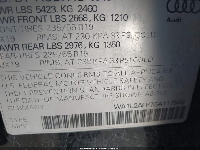 2016 AUDI Q5 WA1L2AFP7GA117588 Photo 8