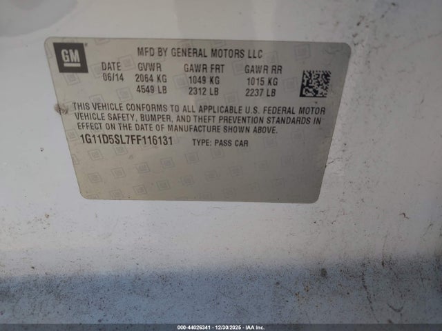 Chevrolet MALIBU 2LT 2015 1G11D5SL7FF116131 Image 9