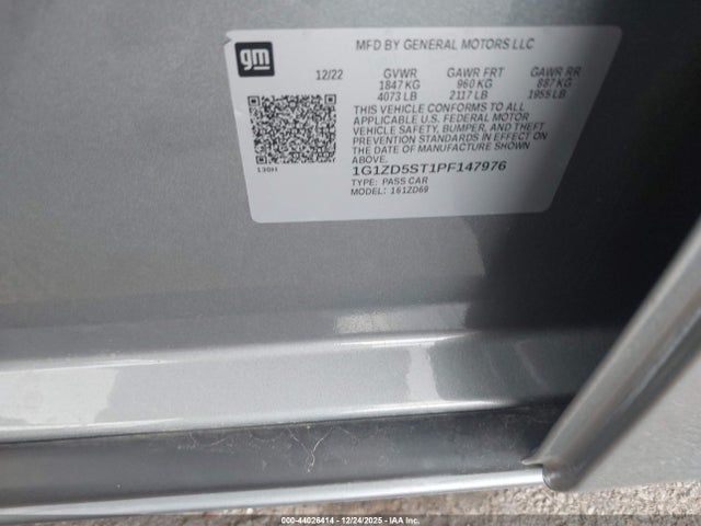 Продажа на аукционе авто 2023 Chevrolet Malibu Fwd 1lt, vin: 1G1ZD5ST1PF147976, номер лота: 44026414