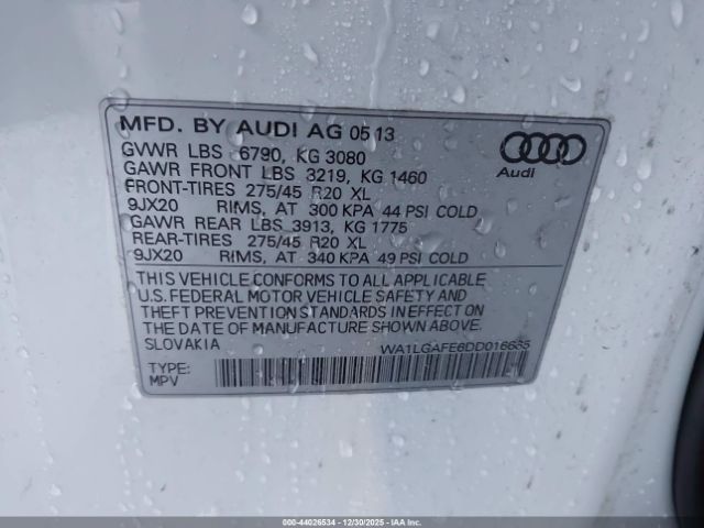 2013 AUDI Q7 WA1LGAFE6DD016665 Photo 8