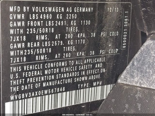 2014 VOLKSWAGEN TIGUAN WVGBV3AX0EW567848 Photo 8