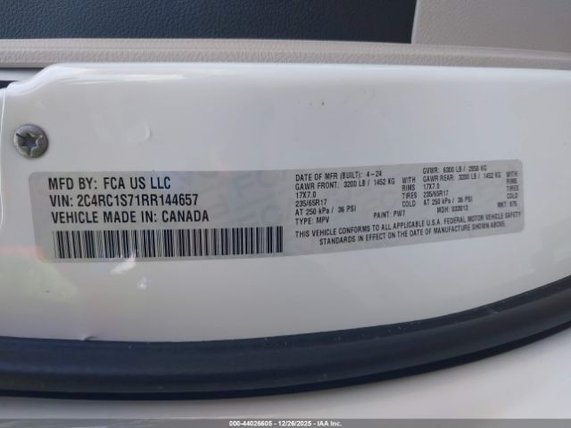 2024 CHRYSLER PACIFICA HYBRID 2C4RC1S71RR144657 Photo 8