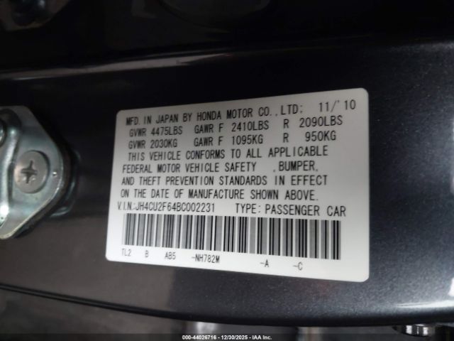 2011 ACURA TSX JH4CU2F64BC002231 Photo 8